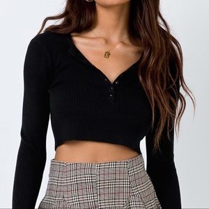 PRINCESS POLLY UNWRITTEN LOVE CROP TOP - BLACK